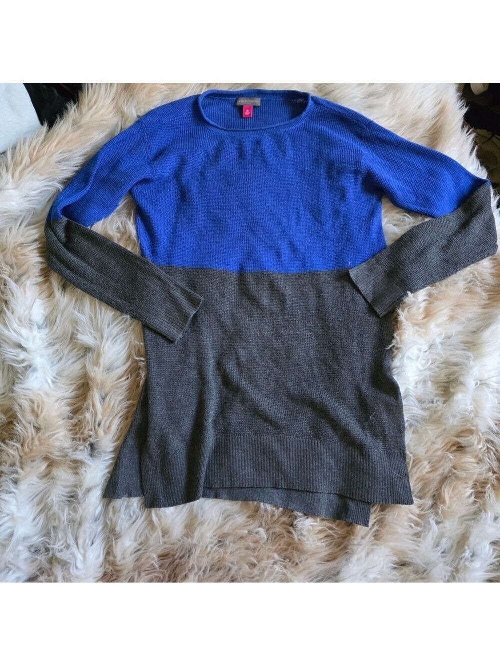 Vince Camuto Knit Crewneck Sweater Royal Blue